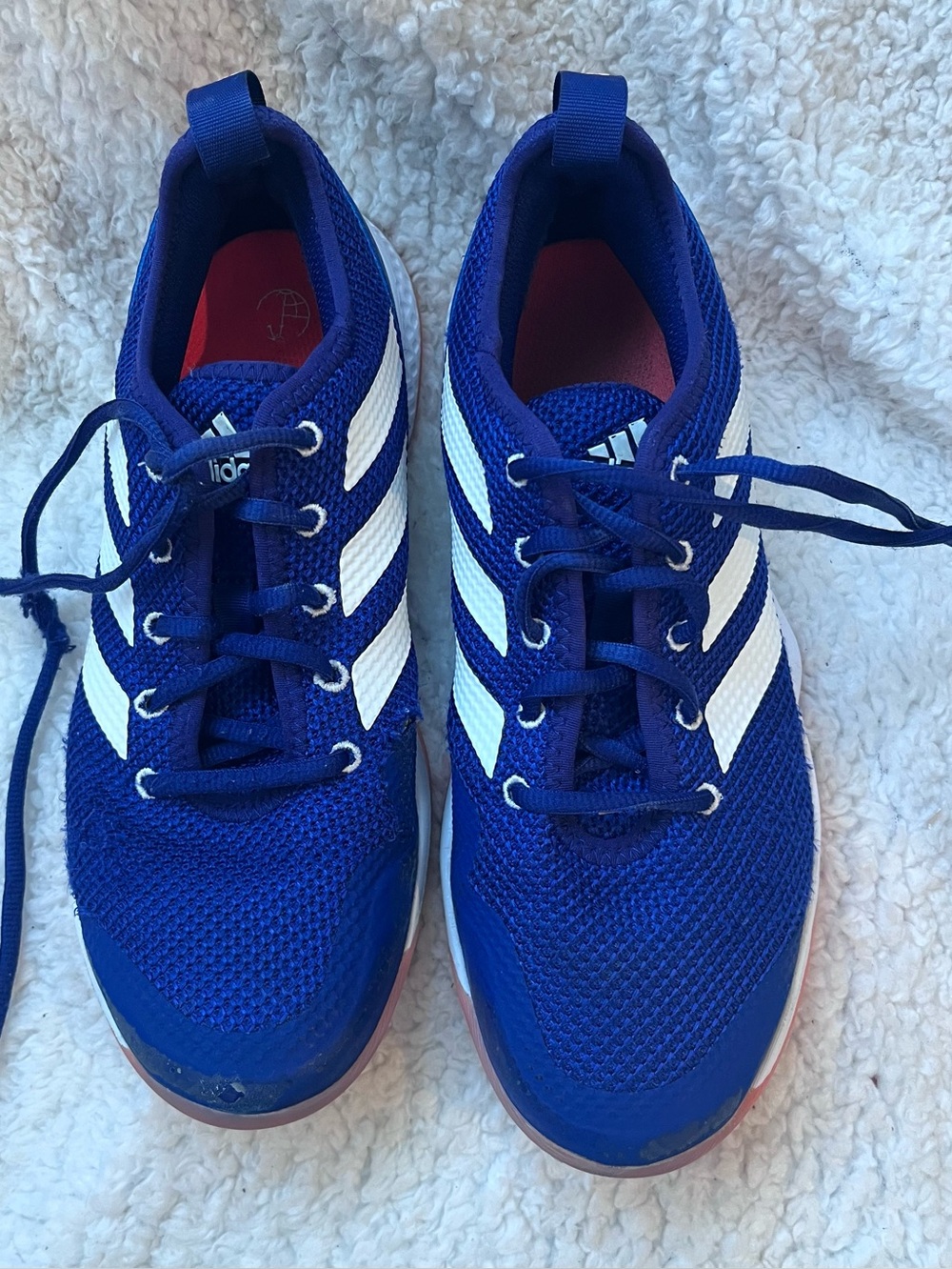 Adidas Women’s Running Shoes 8.5 Mesh Royal Blue Stripes